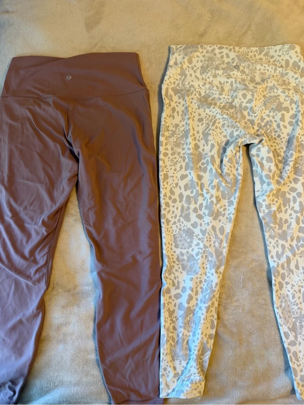 lululemon athletica mauve high-waist leggings with side logo